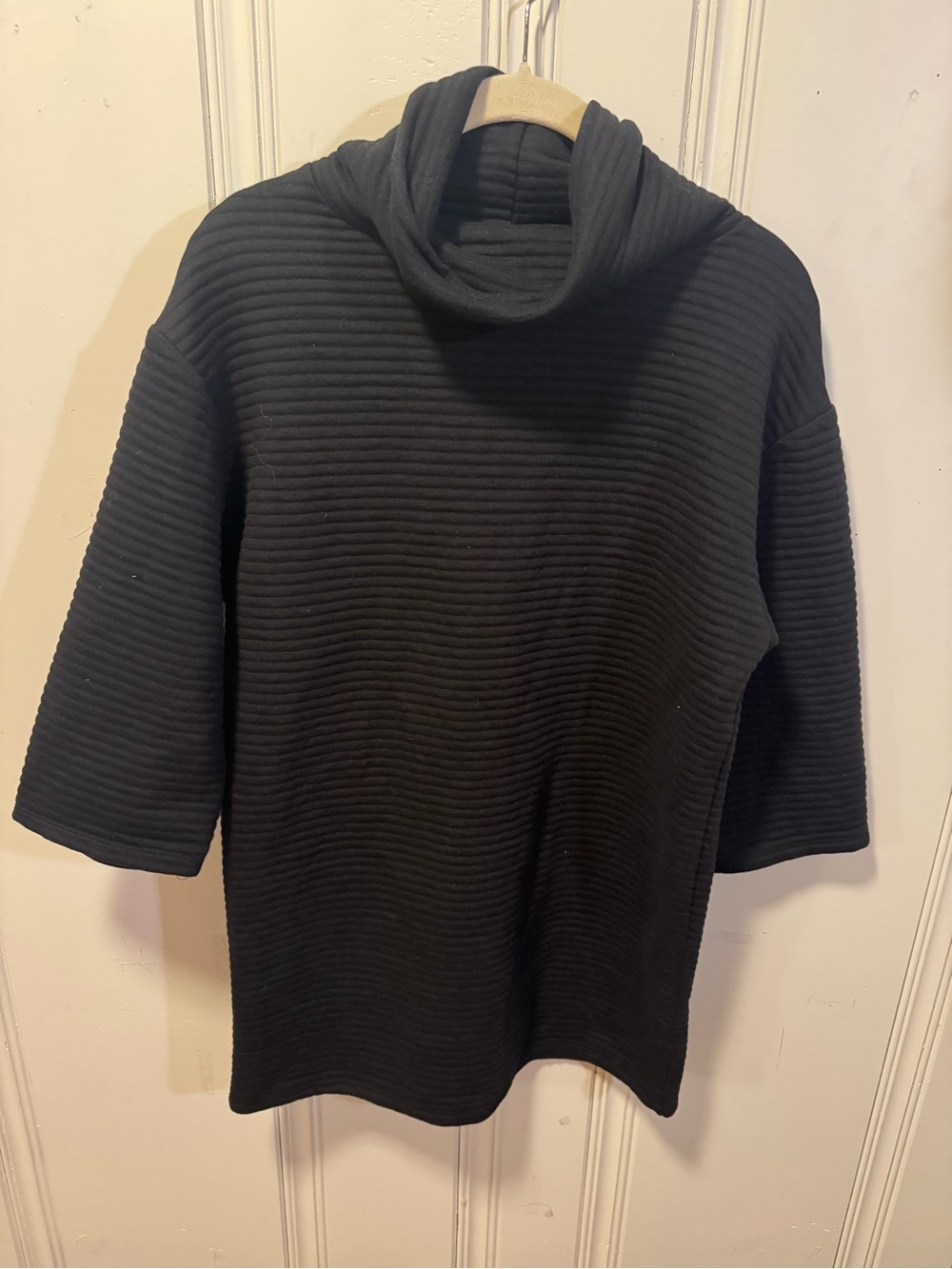 Zara Black Ribbed Cowl Neck Sweater